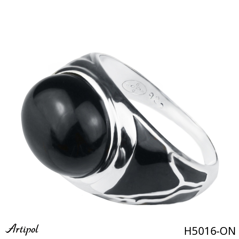 Men's ring H5016-ON with real Black Onyx