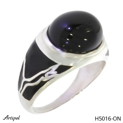 Men's ring H5016-ON with real Black Onyx