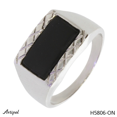 Men's ring H5806-ON with real Black Onyx