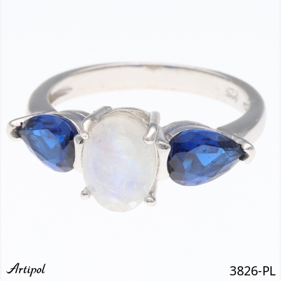 Ring 3826-PL with real Moonstone