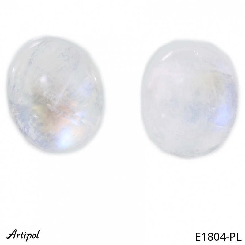 Earrings E1804-PL with real Rainbow Moonstone