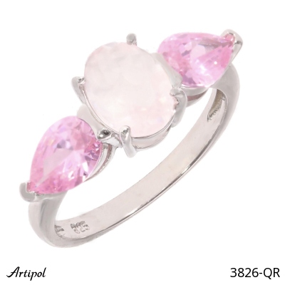 Ring 3826-QR with real Rose quartz