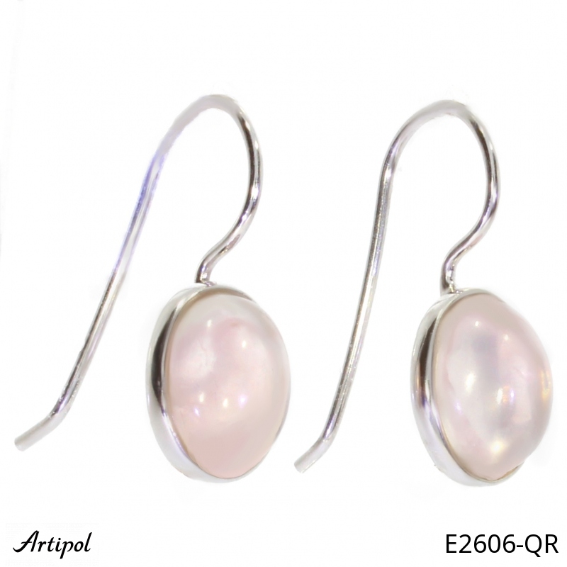 Earrings E2606-QR with real Rose Quartz