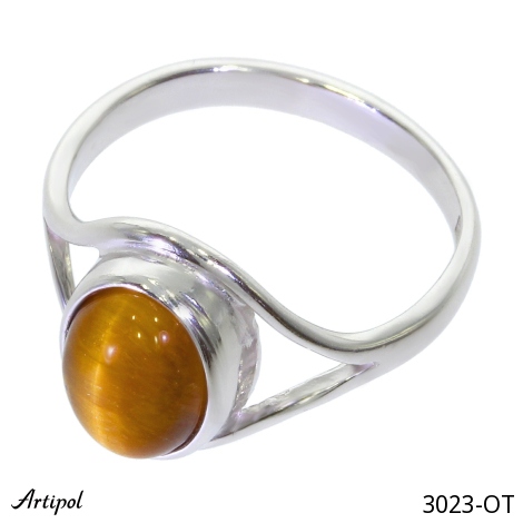 Bague 3023-OT en Oeil de tigre véritable