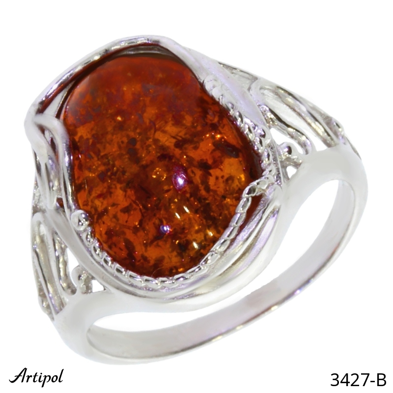 Ring 3427-B with real Amber