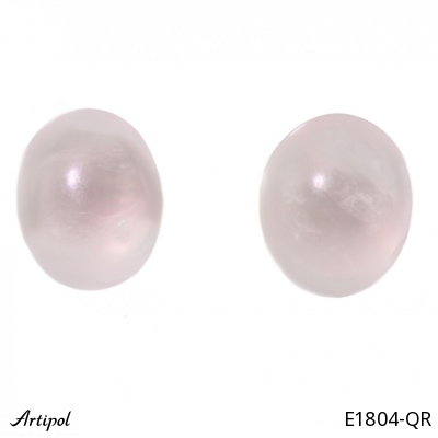 Earrings E1804-QR with real Rose quartz