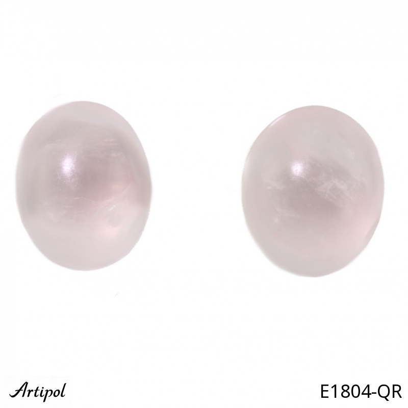 Earrings E1804-QR with real Rose quartz