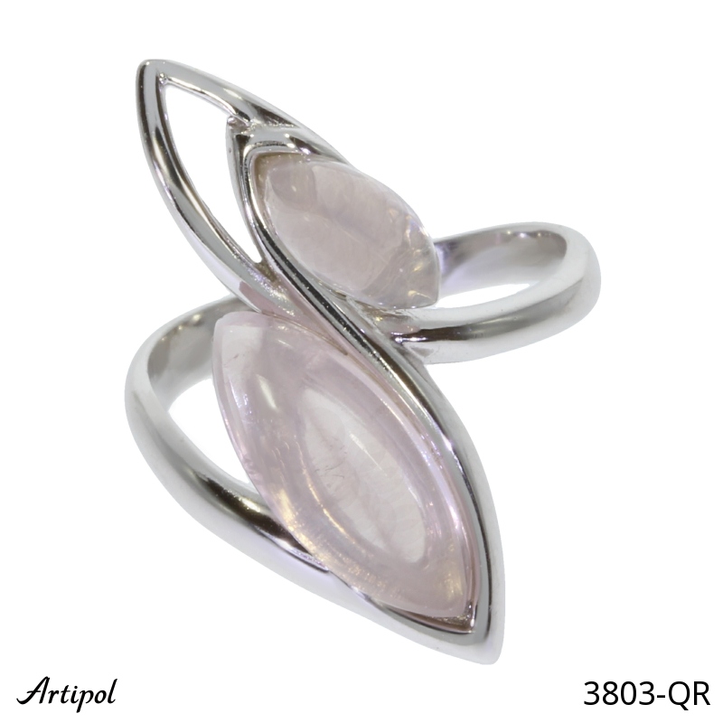 Ring 3803-QR with real Rose quartz