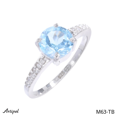Ring M63-TB with real Blue topaz