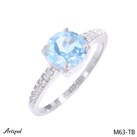 Ring M63-TB with real Blue Topaz