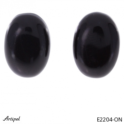 Earrings E2204-ON with real Black onyx