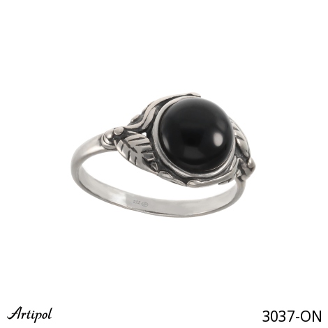 Bague 3037-ON en Onyx noir véritable