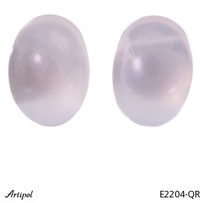 Earrings E2204-QR with real Rose quartz