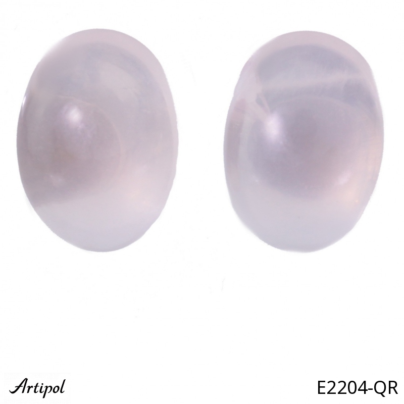 Earrings E2204-QR with real Rose quartz