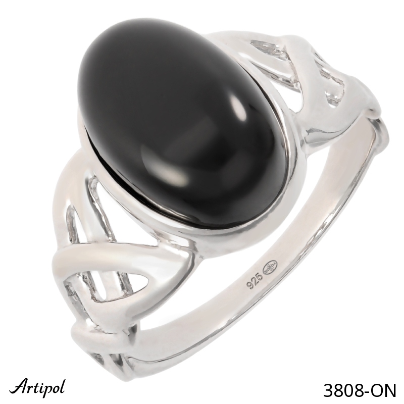 Bague 3808-ON en Onyx noir véritable