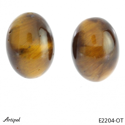 Earrings E2204-OT with real Tiger's eye