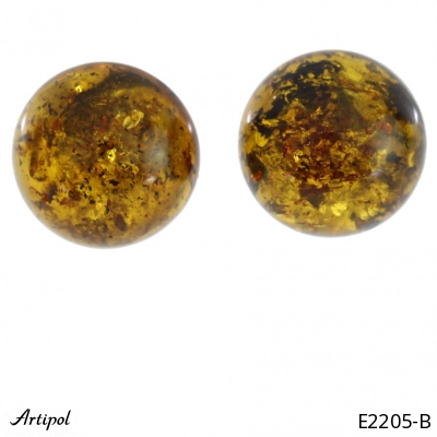 Earrings E2205-B with real Amber