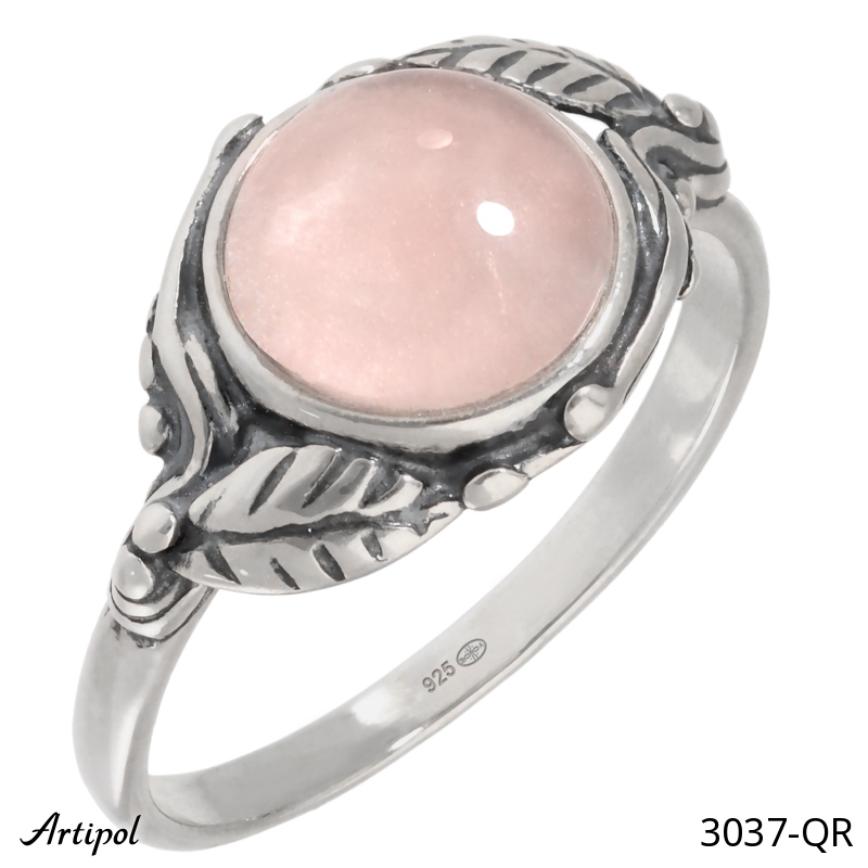 Ring 3037-QR with real Rose quartz