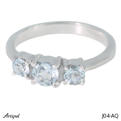 Ring J04-AQ with real Aquamarine