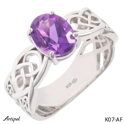 Ring K07-AF with real Amethyst