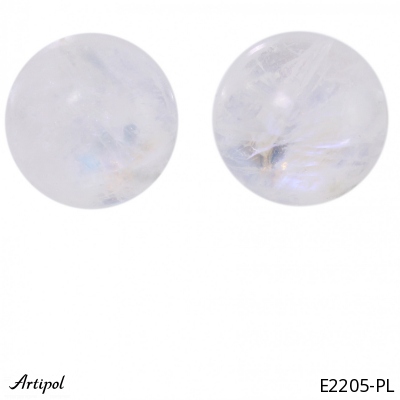 Earrings E2205-PL with real Rainbow Moonstone