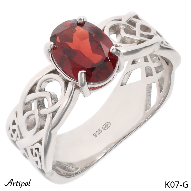 Bague K07-G en Grenat véritable