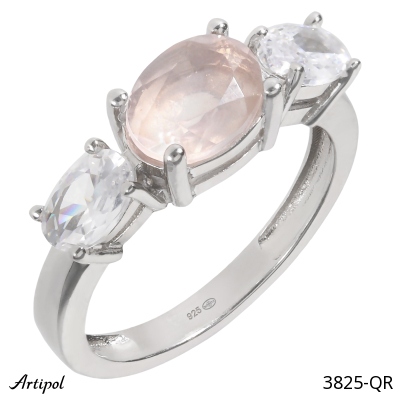 Ring 3825-QR with real Rose quartz