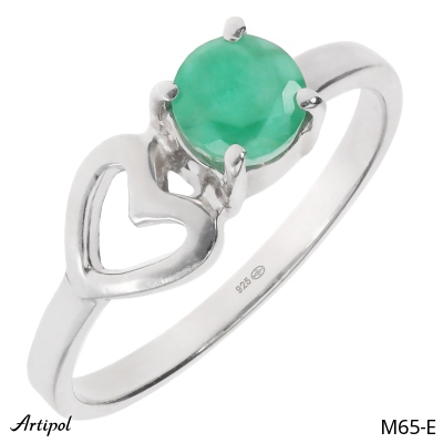 Ring M65-E with real Emerald