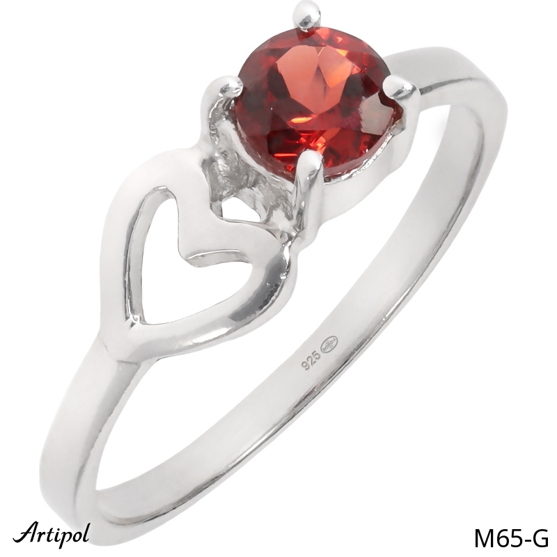 Ring M65-G with real Garnet