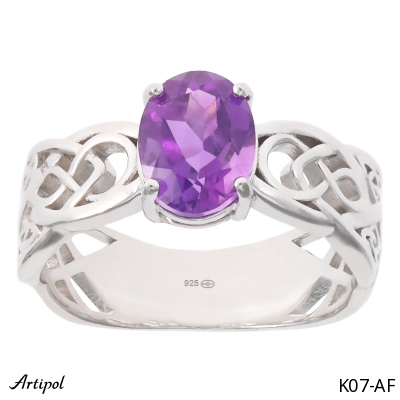 Ring K07-AF with real Amethyst