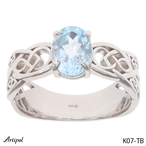Ring K07-TB with real Blue Topaz