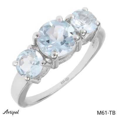 Ring M61-TB with real Blue topaz
