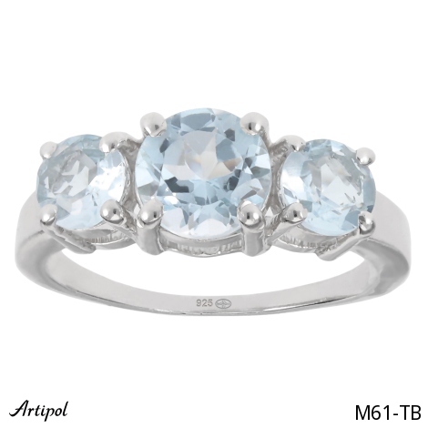 Ring M61-TB with real Blue Topaz