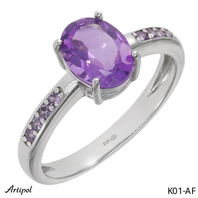 Ring K01-AF with real Amethyst