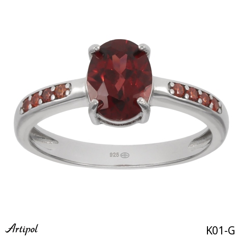 Bague K01-G en Grenat véritable