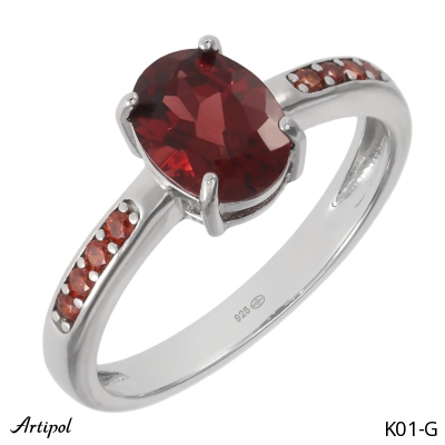 Ring K01-G with real Garnet