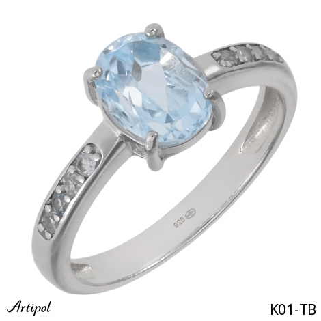 Ring K01-TB with real Blue topaz
