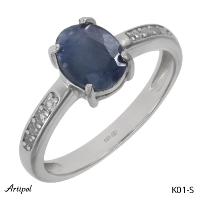 Ring K01-S with real Sapphire