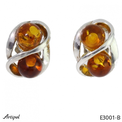 Earrings E3001-B with real Amber