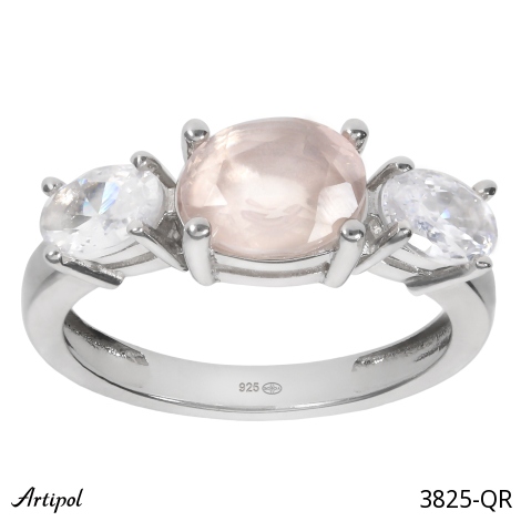 Ring 3825-QR mit echter Rosenquarz
