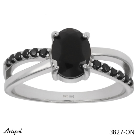 Ring 3827-ON mit echter Schwarzem Onyx