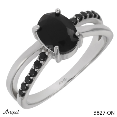 Ring 3827-ON mit echter Schwarzem Onyx