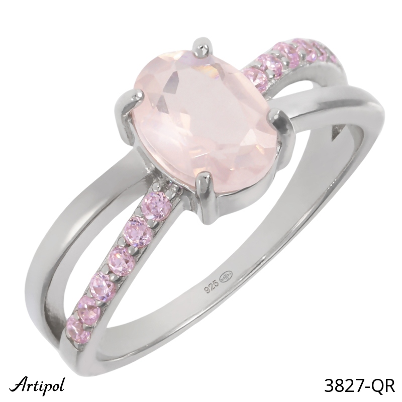 Ring 3827-QR mit echter Rosenquarz