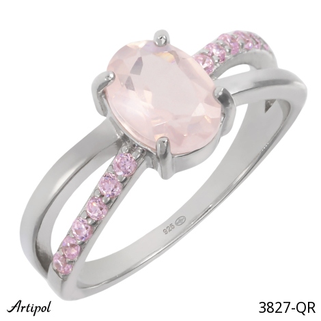 Ring 3827-QR mit echter Rosenquarz
