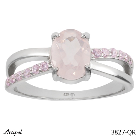 Ring 3827-QR with real Rose quartz