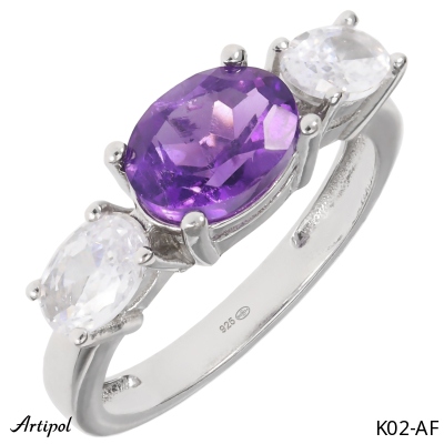 Ring K02-AF with real Amethyst
