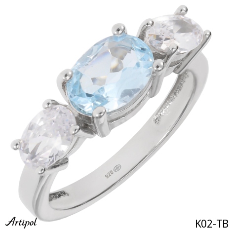 Ring K02-TB with real Blue Topaz