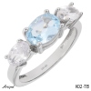 Ring K02-TB with real Blue Topaz