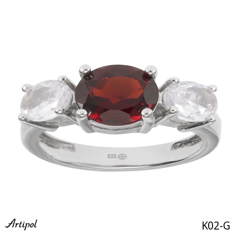 Ring K02-G with real Garnet