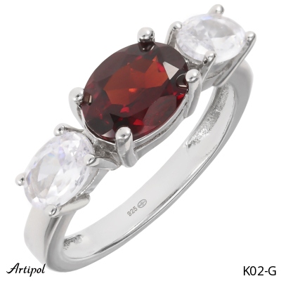Ring K02-G with real Garnet